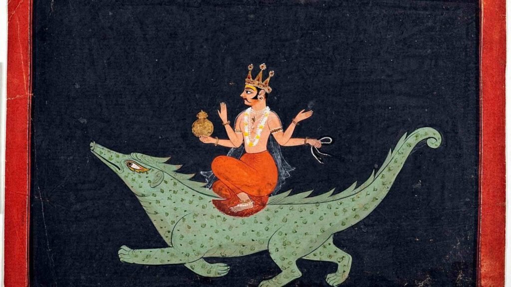 Varuna and his vahana, a Makara