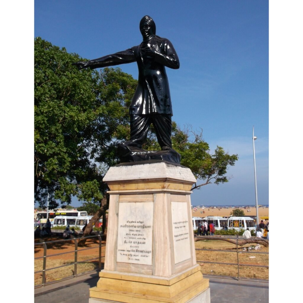 A statue of Bharati at Marina Beach, Chennai